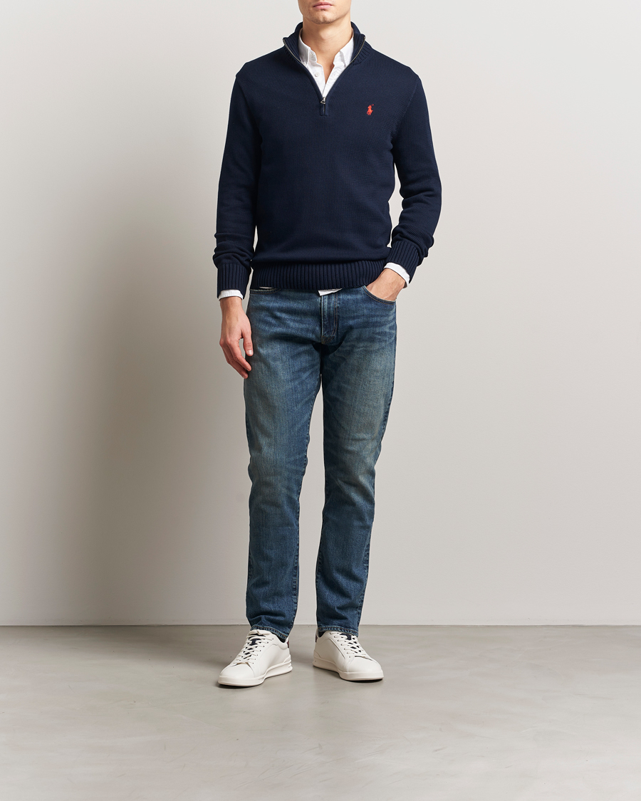 Polo Ralph Lauren Cotton Pullover Half Zip Hunter Navy at