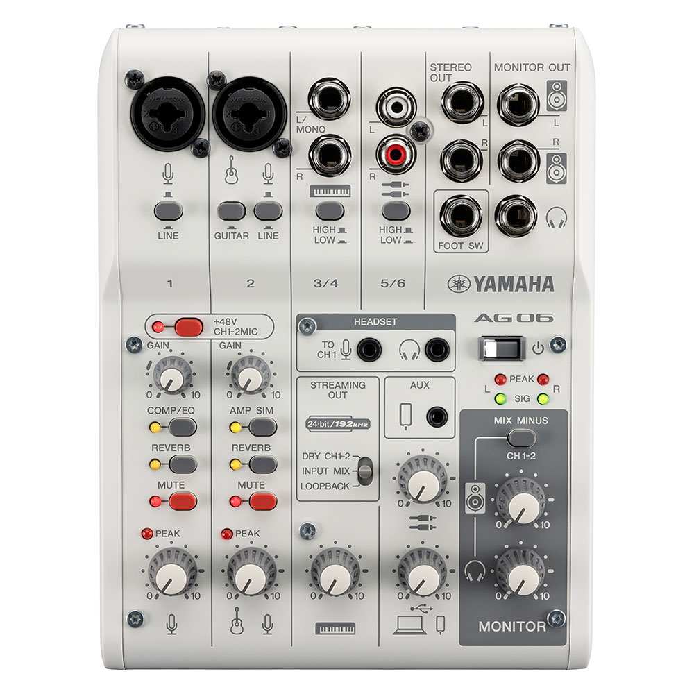 ヤマハ YAMAHA AG06 MK2 W 6チャンネル ライブストリーミングミキサー