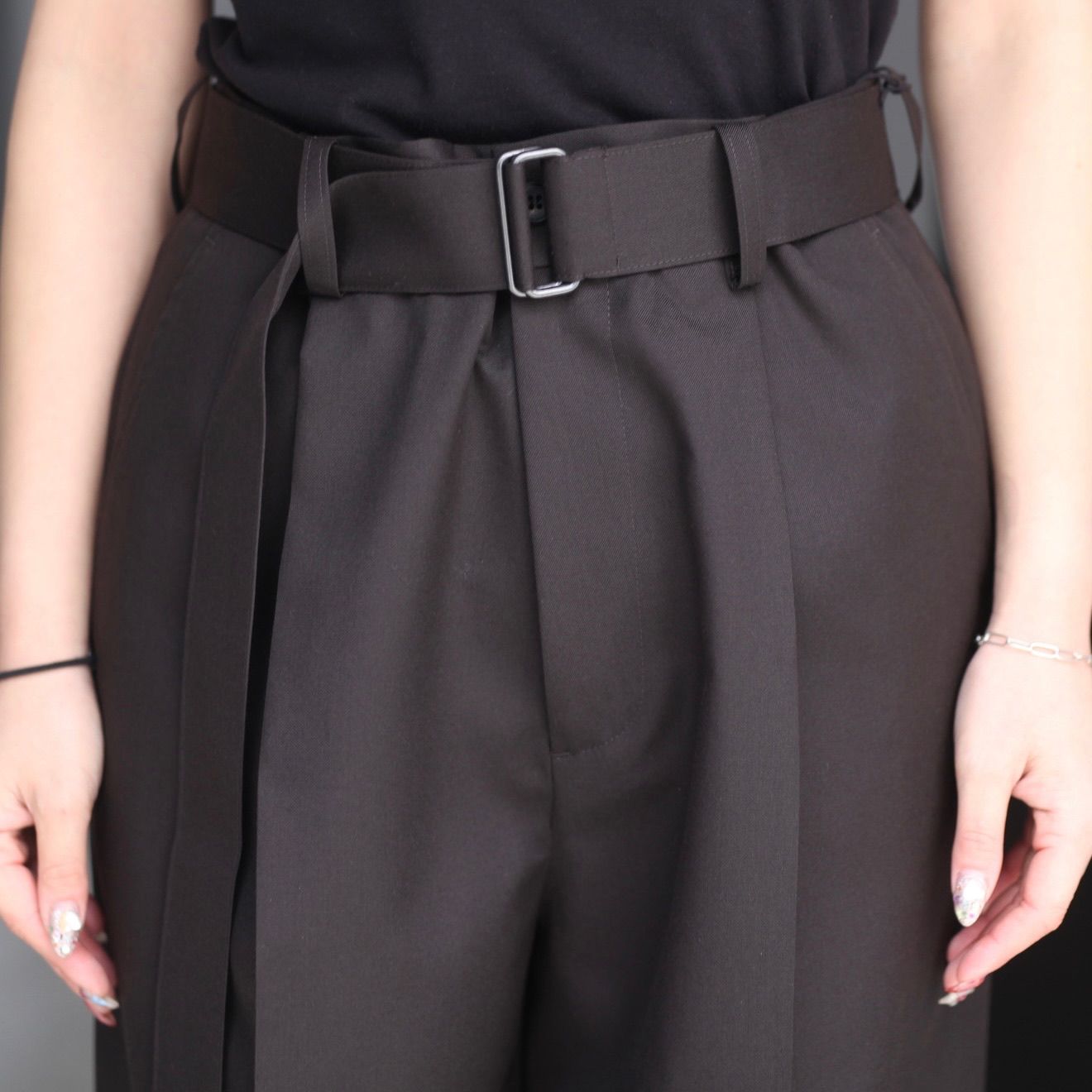 ssstein - 【残り一点】Belted Wide Trousers(2/72 WOOL GABARDINE