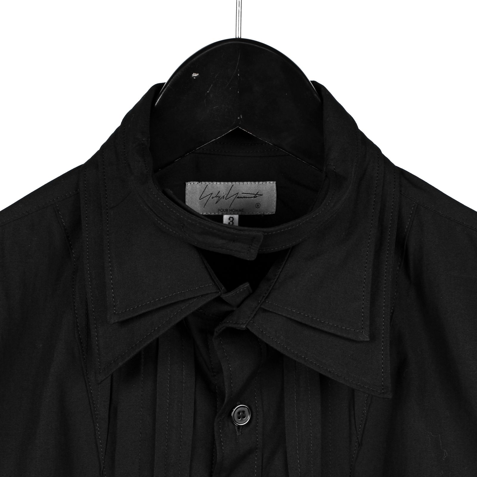 yohji yamamoto - pour homme プリーツ当布付三枚衿B / HE-B21-042