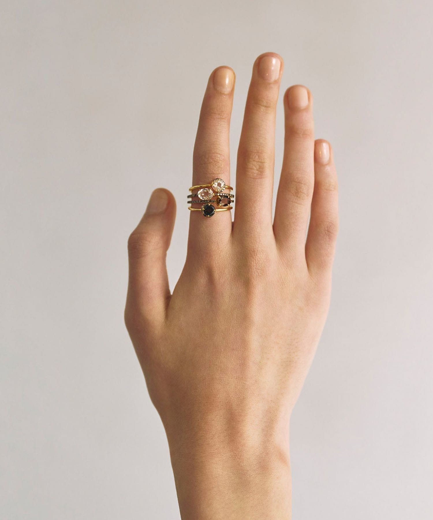 elafonisi] smoky quartz pave diamonds eternity ring｜ARTIDA OUD