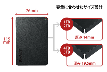 HD-PCFS1.0U3-BBA : ポータブルHDD : MiniStation | バッファロー