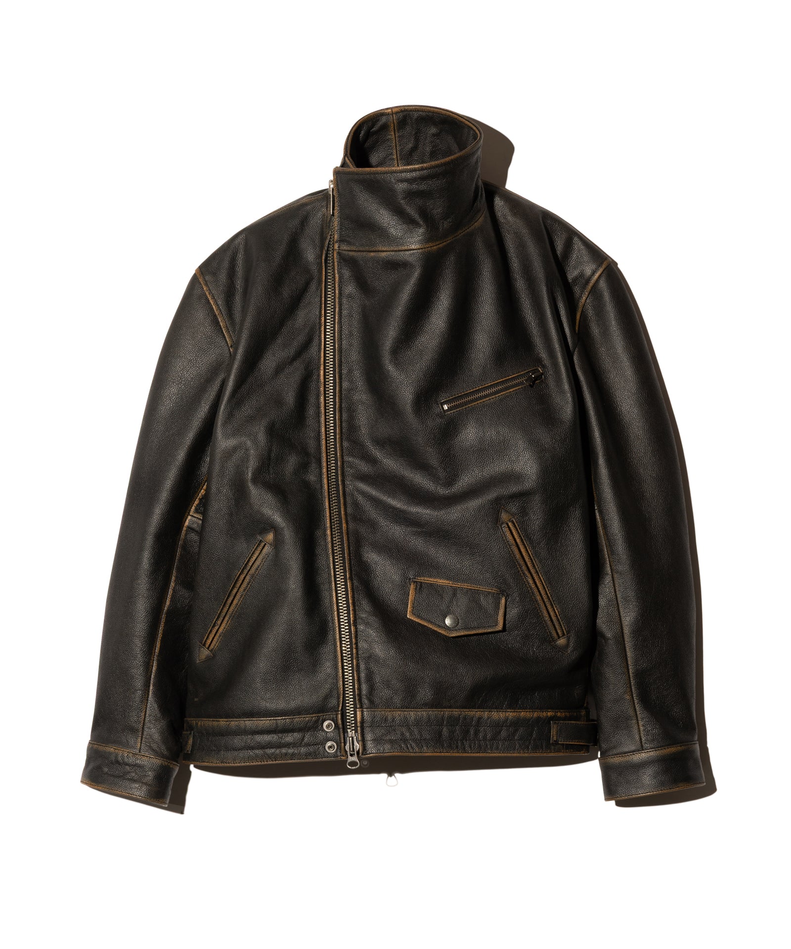 GB0425/JKT01 : High Neck Leather Jacket / ハイネックレザー