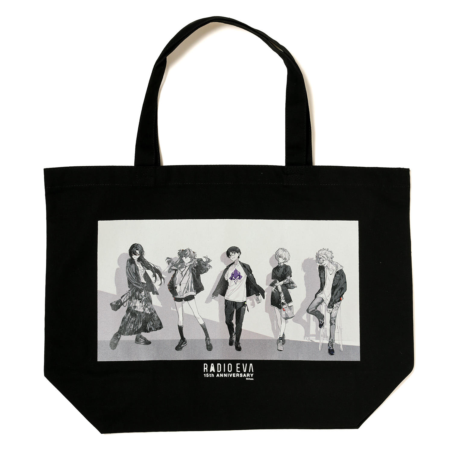 RADIO EVA Illustration Tote Bag δ（Mai Yoneyama）/BLACK(MONO