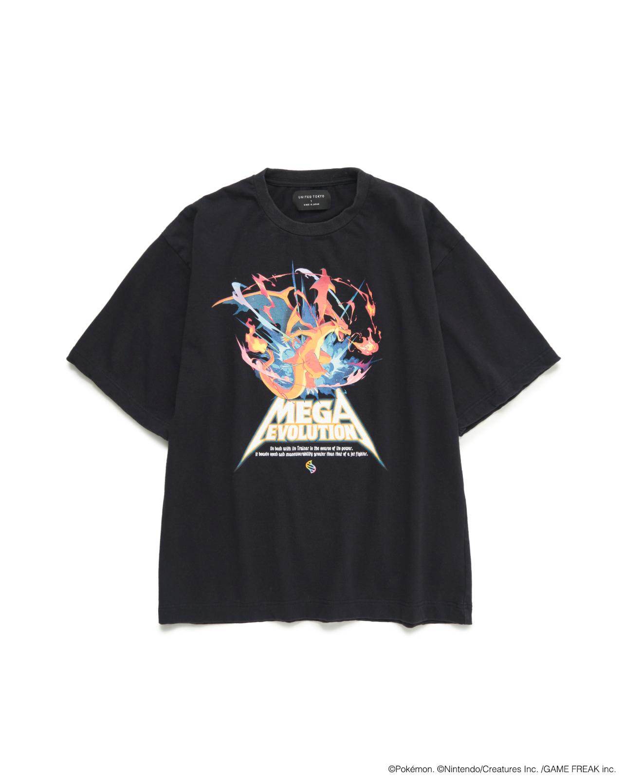 ポケモン」”メガシンカ”リザードン主役のバンド風Tシャツ
