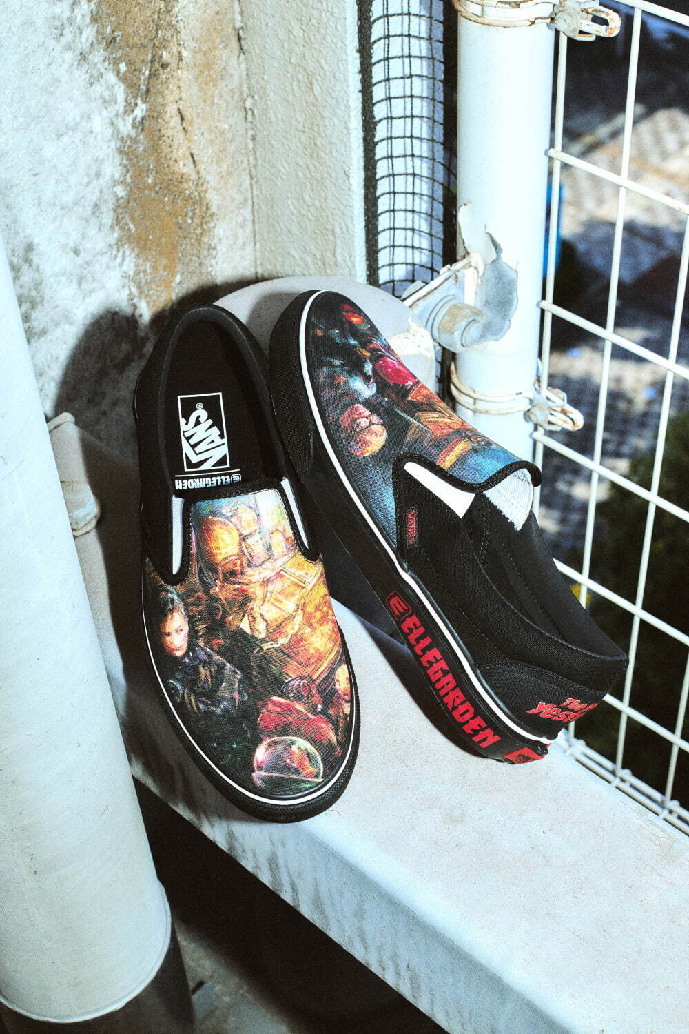 VANS×エルレガーデンのスニーカー、バンドカラーを落とし込んだ