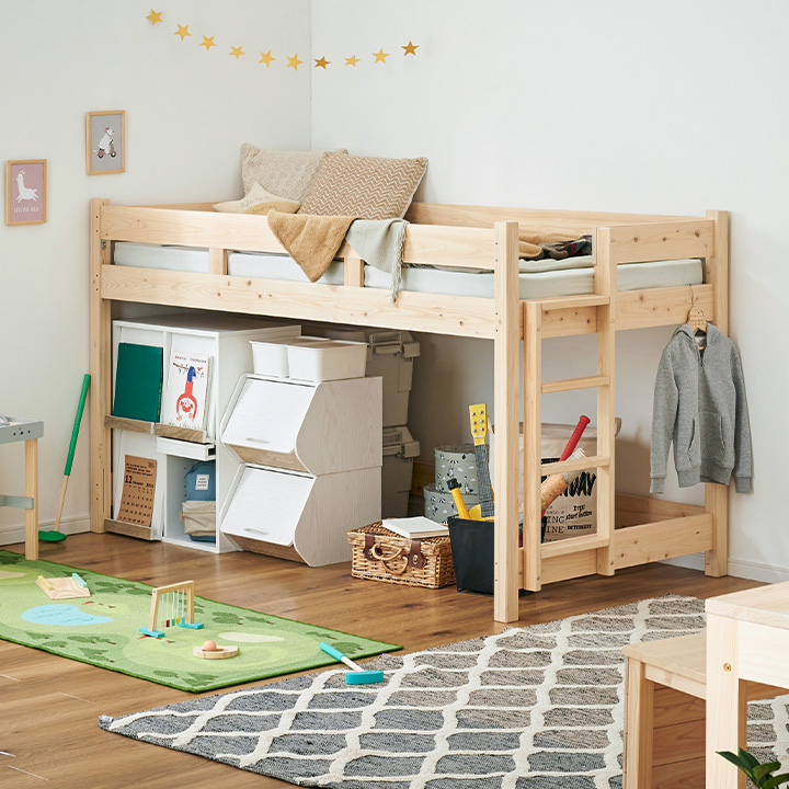 5年保証 国産 ロフトベッド CUOPiO Loft(クオピオロフト) S シングル
