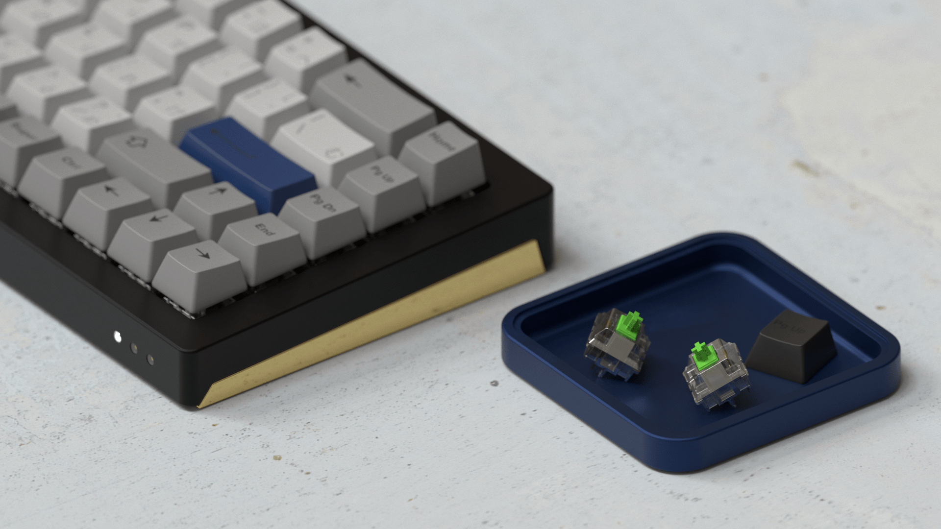 Stackable Aluminium Screw Tray with silicon Insert - Keebwerk.