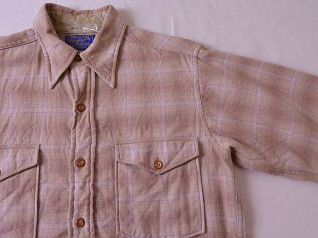 1950s PENDLETON オンブレウールシャツ 表記14 1/2 - 古着屋HamburgCafe