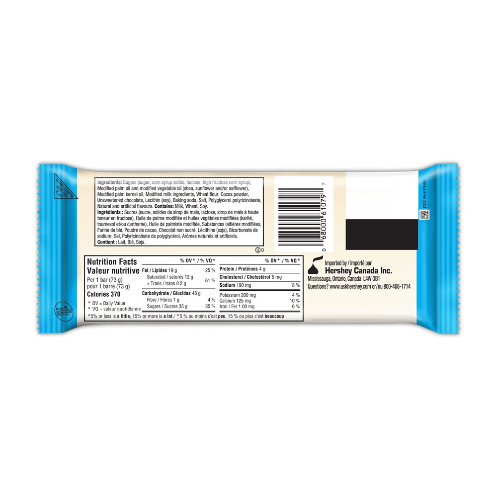 HERSHEY'S COOKIES 'N' CREME King Size Candy Bar, 73g