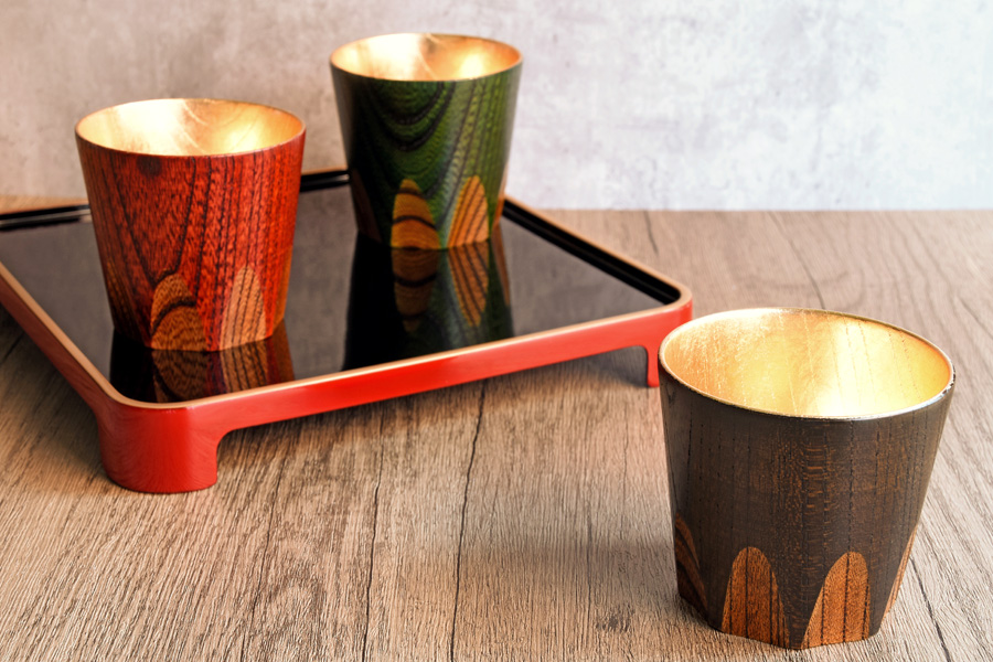 木製 漆塗り 沈金•蒔絵 漆器 香合 3個セット 単品売りも可 木製