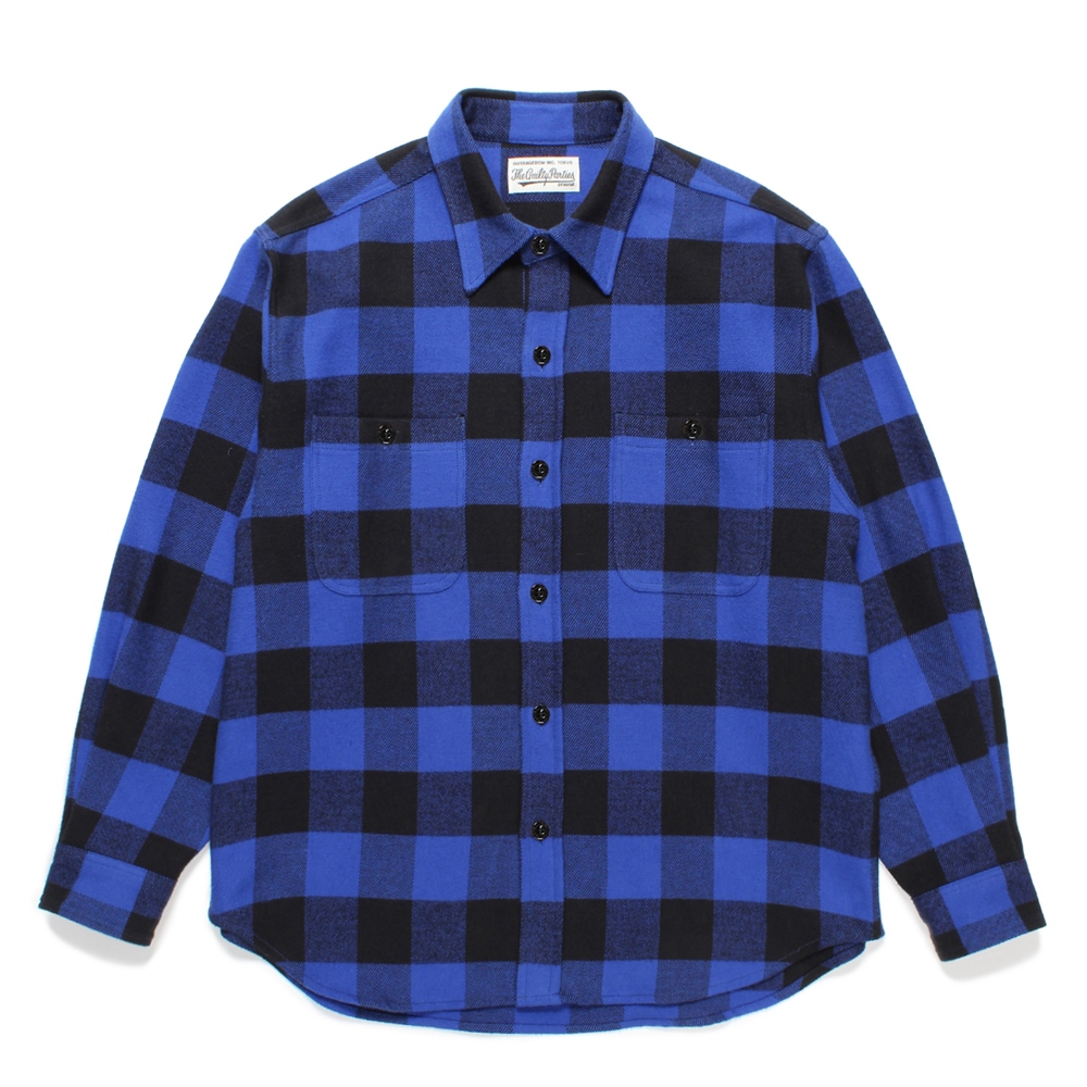 WACKO MARIA/CHECK FLANNEL SHIRT（BLUE）［チェックフランネルシャツ