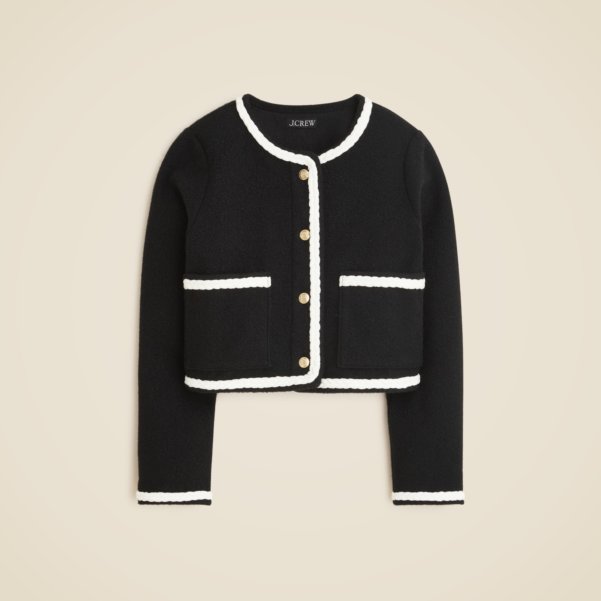 Cropped Bouclé Yarn Lady Jacket For Women | J.Crew