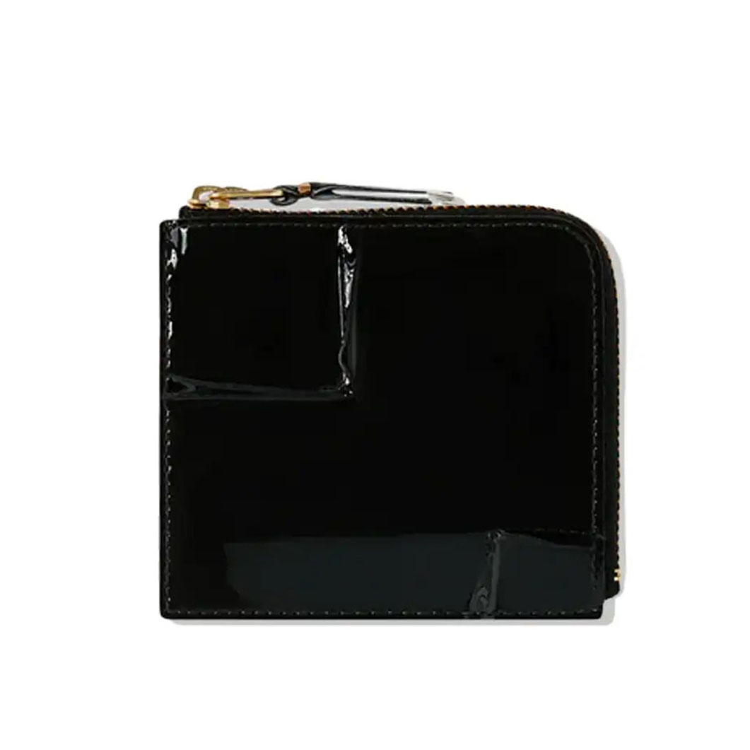 COMME des GARCONS L字型 ZIPウォレット Reversed Hem ブラック