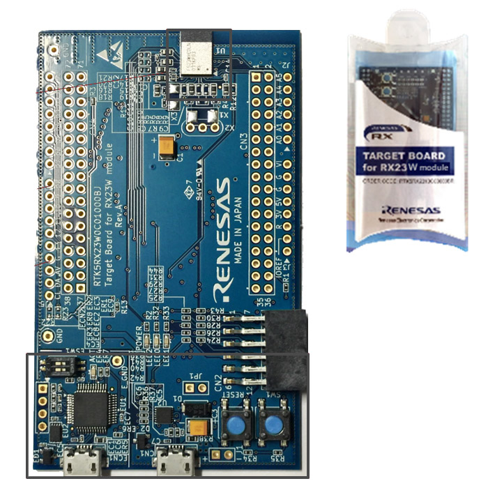 ターゲットボード for RX23Wモジュール RTK5RX23W0C01000BJ ルネサス