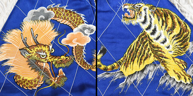 東洋スカジャン・港商SPECIAL EDITION「JAPAN MAP×TIGER PRINT」サテン