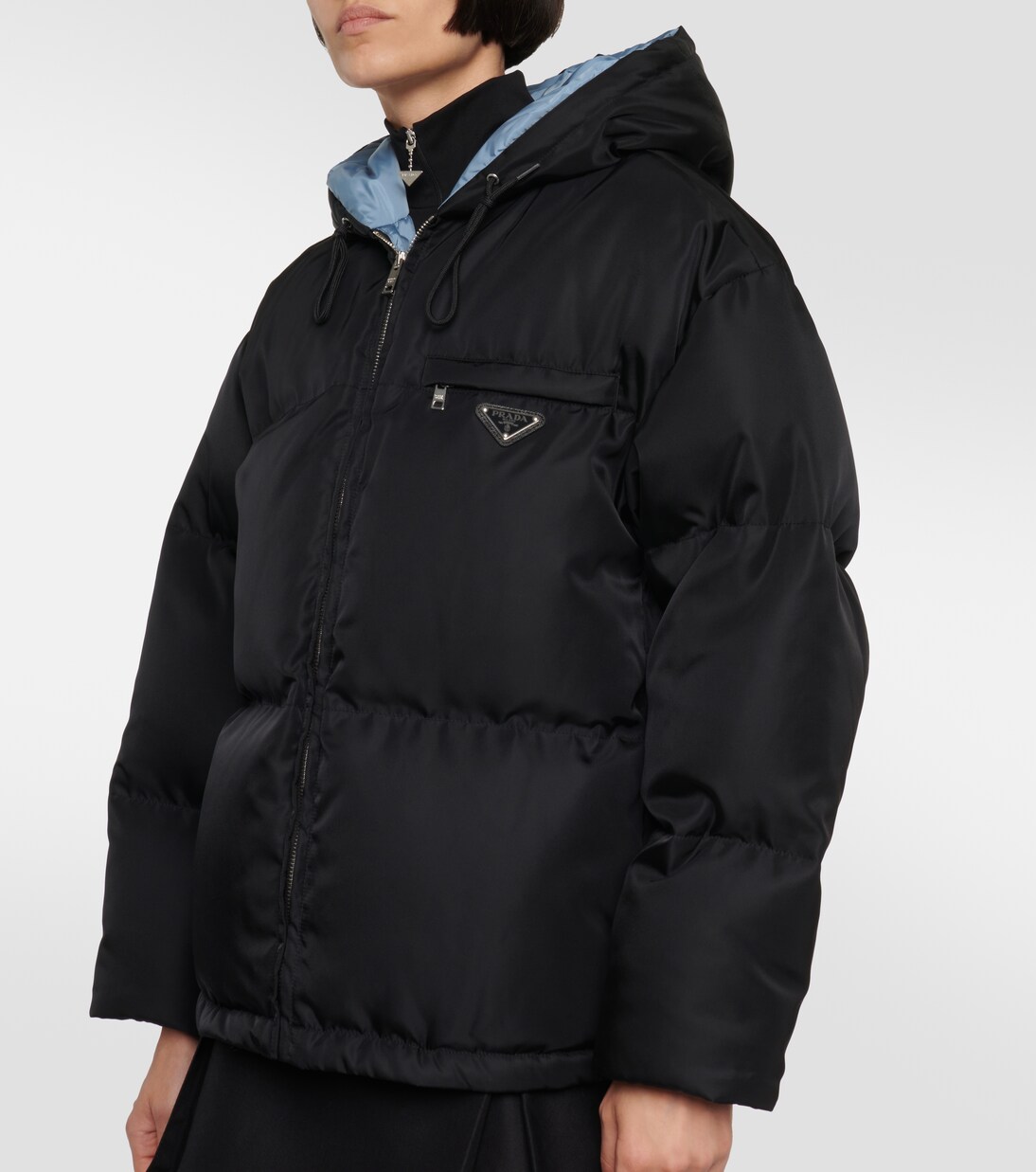 Re-Nylon gabardine down jacket in black - Prada | Mytheresa