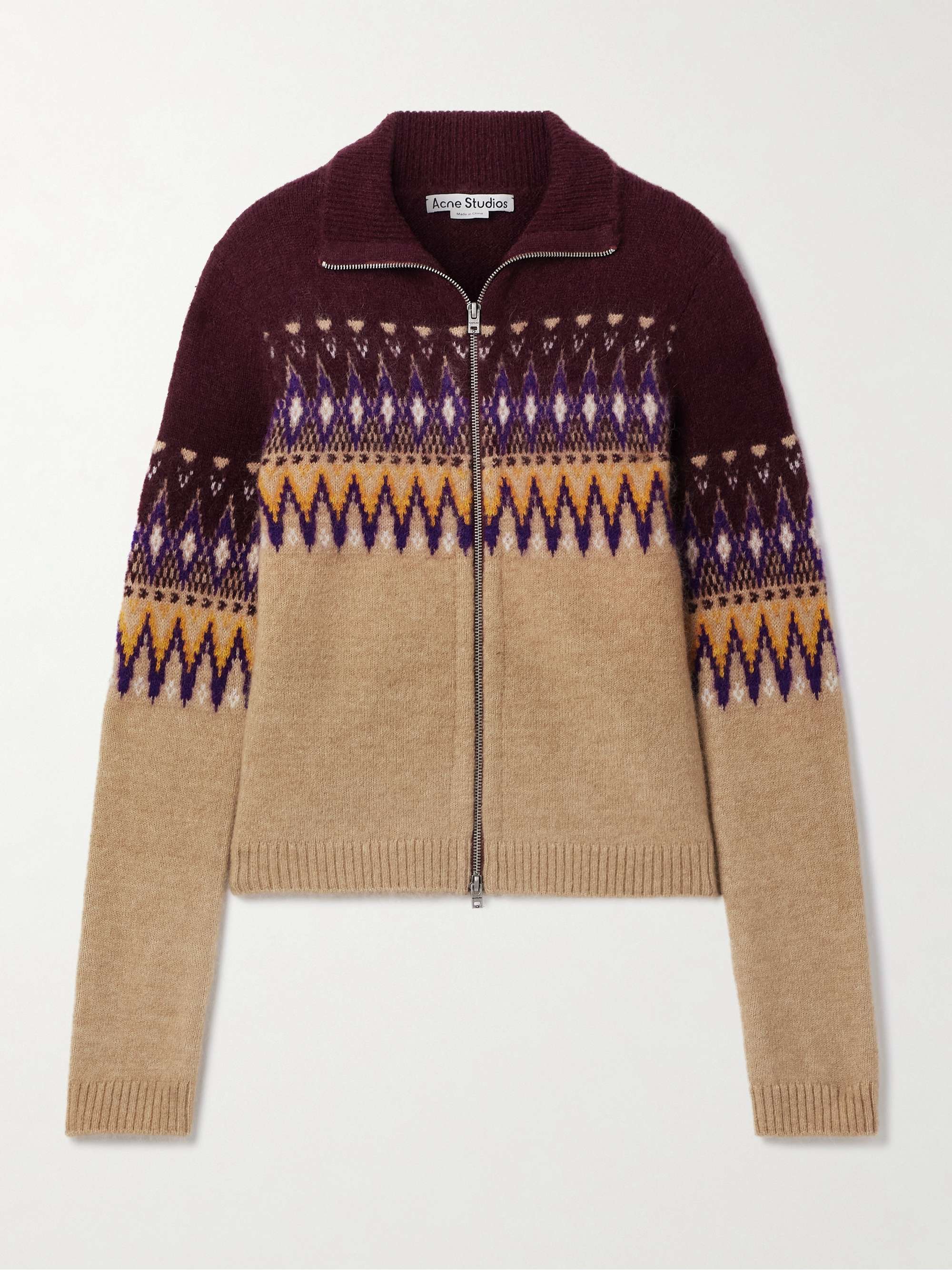 ACNE STUDIOS Fair Isle knitted cardigan | NET-A-PORTER