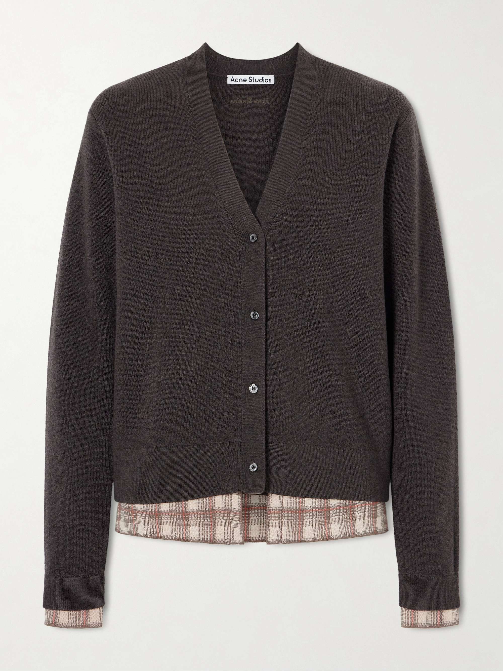 ACNE STUDIOS Layered embroidered wool cardigan | NET-A-PORTER