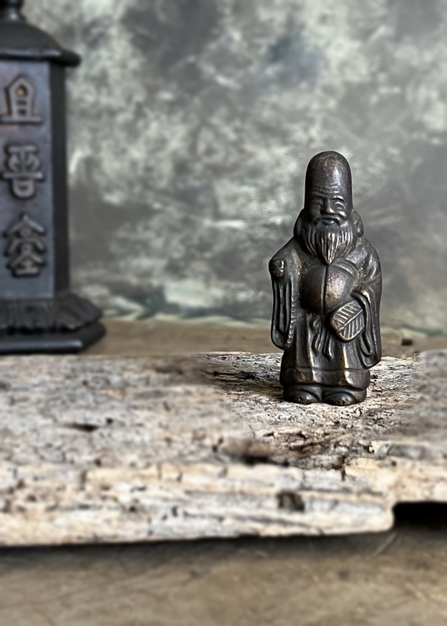 極上 置物 寿老人 天然素材 アンティーク 骨董 飾り物 古美術品 細密