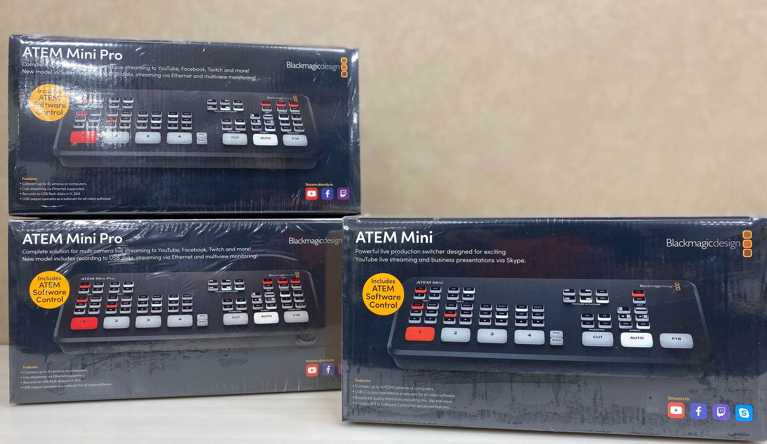 動画配信用スイッチャー】BlackMagicDesign ATEM Mini, ATEM Mini Pro