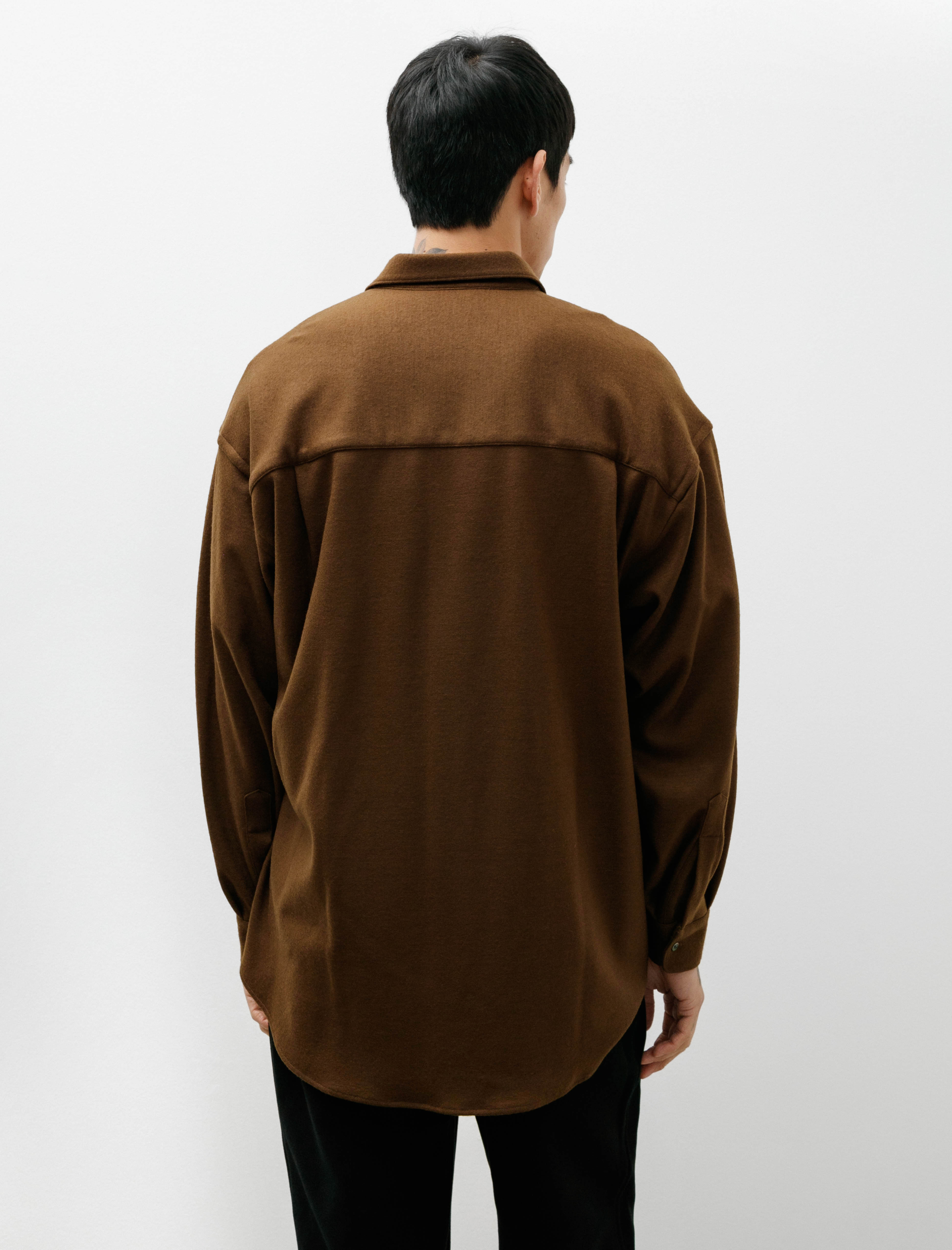 Graphpaper Wool Smooth Flannel Oversized Regular Collar Shirt
