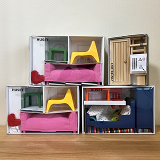 IKEAのミニチュア家具「HUSET・フーセット」。サイズ感と使用例をご紹介