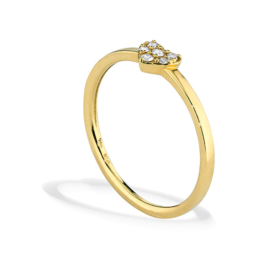 DIAMOND HEART PINKIE RING(2ZR1614)K18 ピンキーリング｜スター