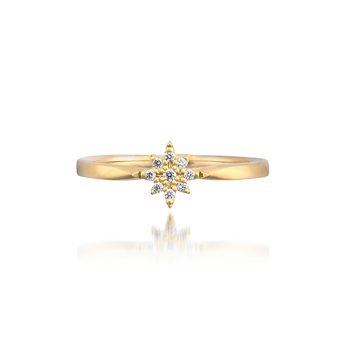 DIAMOND CROSSING STAR PINKIE RING(2ZR1613)K18 ピンキーリング