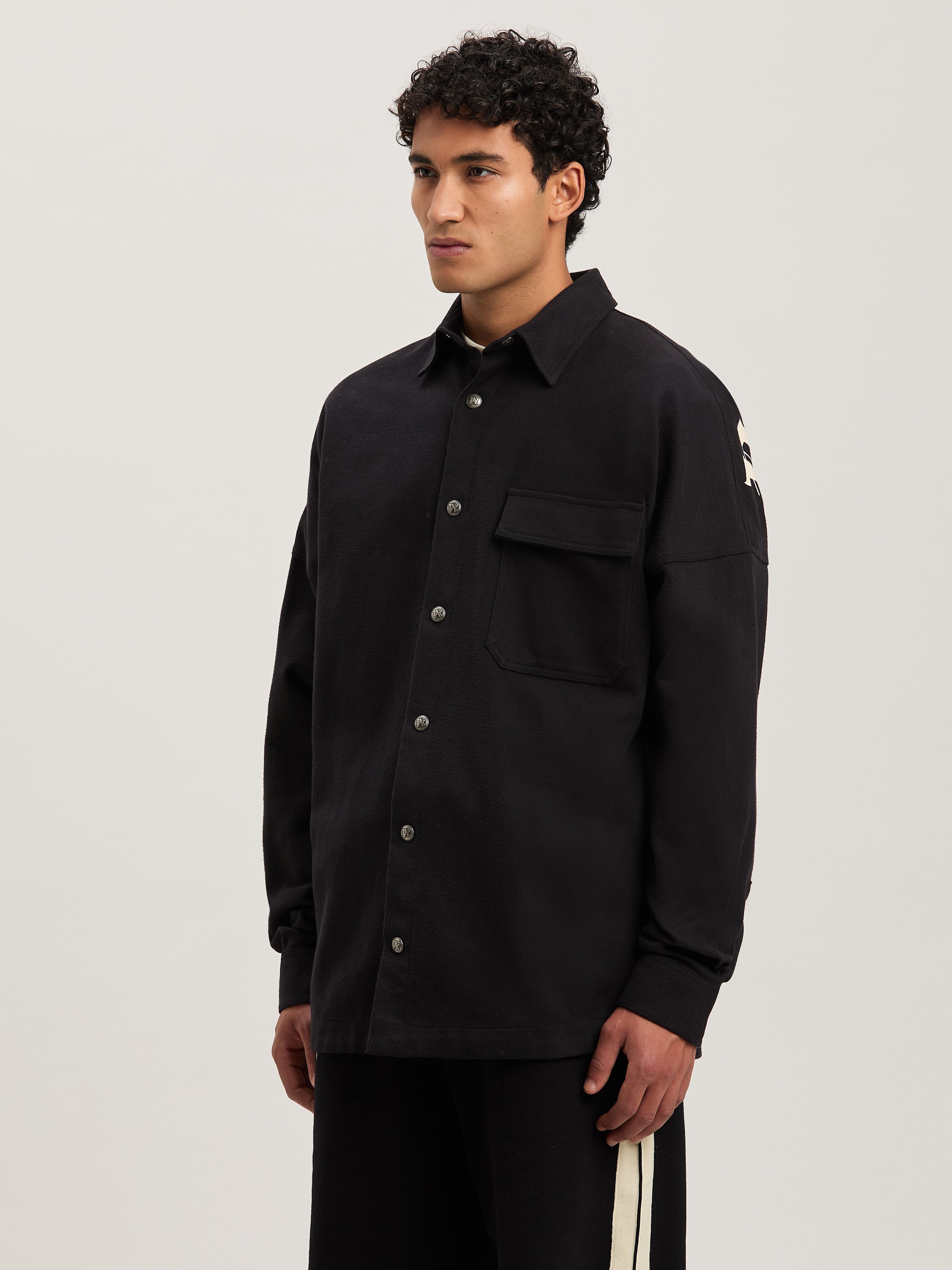 CLASSIC LOGO OVERSHIRT in BLACK - OFF WHITE for Men | Palm Angels®