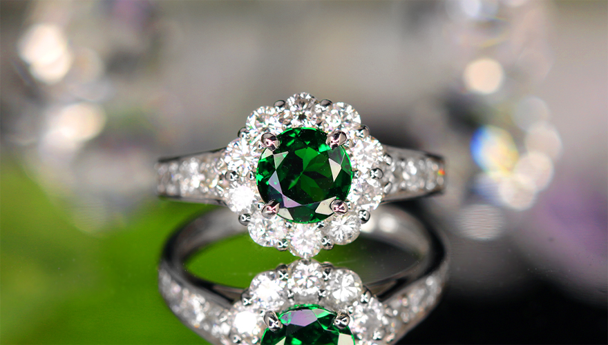 グリーンガーネット（ツァボライト） 約1ct ダイヤモンド 1.0ct