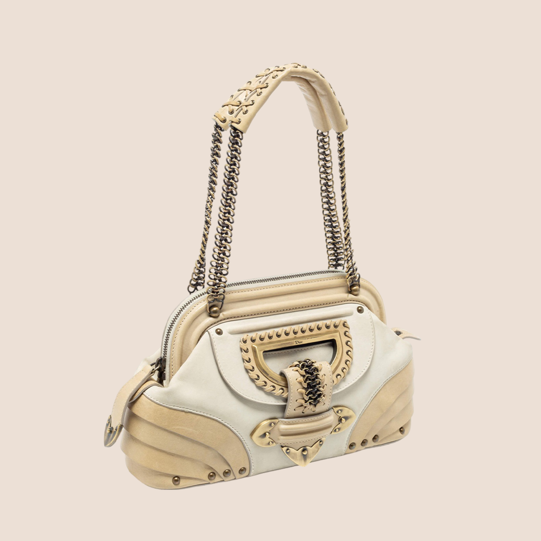 CHRISTIAN DIOR 2007 CREAM JEANNE FRAME BAG – RDB