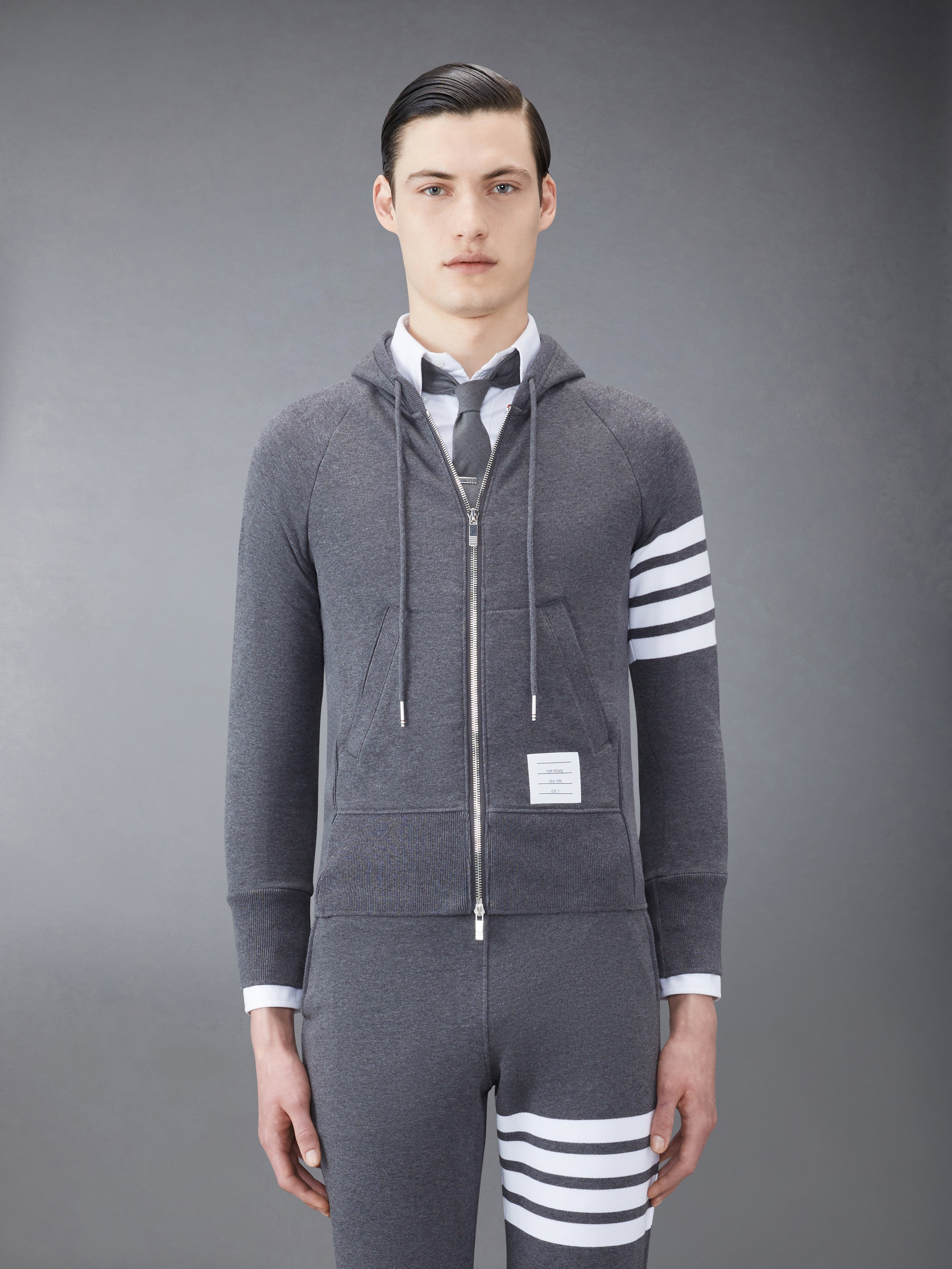 Classic Loopback 4 Bar Full Zip Hoodie | Thom Browne