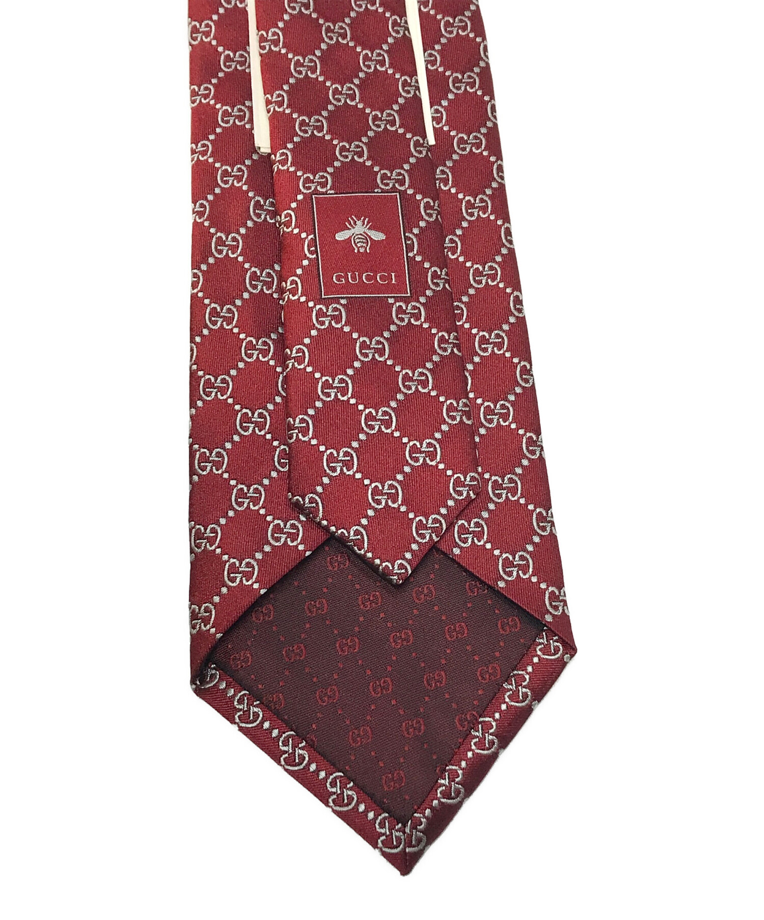 中古・古着通販】GUCCI (グッチ) GG パターン シルクネクタイ レッド
