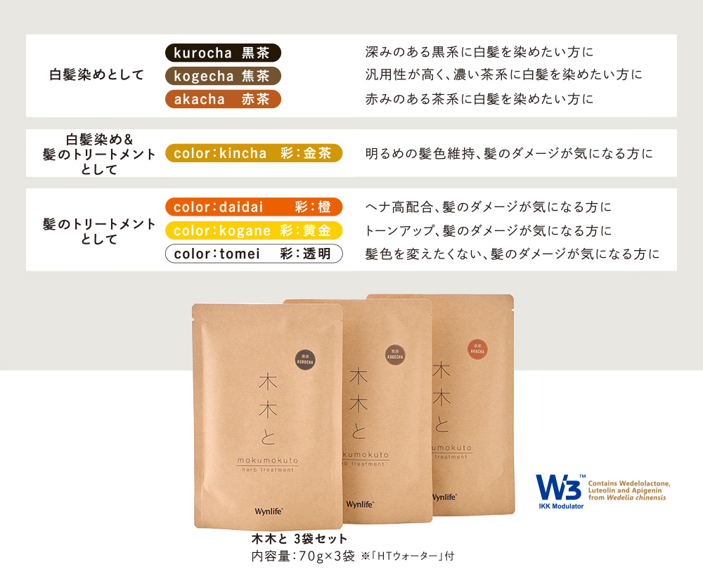 ハ*ー様 mokumokuto 木木と ヘナ黒茶3・こげ茶1・H