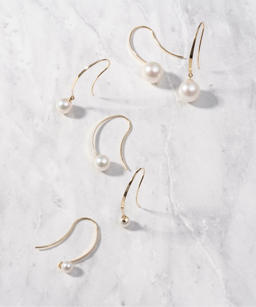 Jewel closet by L&Co. ピアス K18 アコヤパール フック ピアス 8mm