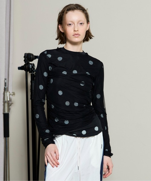 MAISON SPECIAL（メゾンスペシャル） tシャツ Sheer Dot Layered Tops