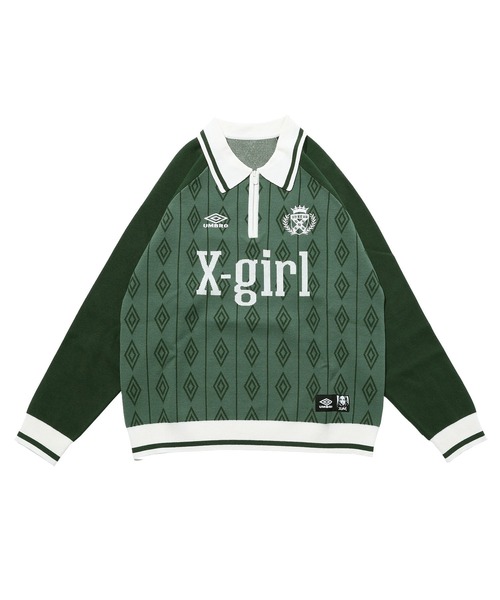 umbro（アンブロ） ニット セーター X-girl x UMBRO HALF ZIP JACQUARD