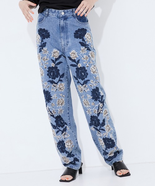 CLANE（クラネ） パンツ 「CLANE/クラネ」FLOWER EMBROIDERY PANTS