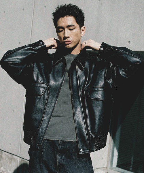 WYM LIDNM ブルゾン アウター ARTIFICIAL GRAIN FLIGHT BLOUSON メンズ