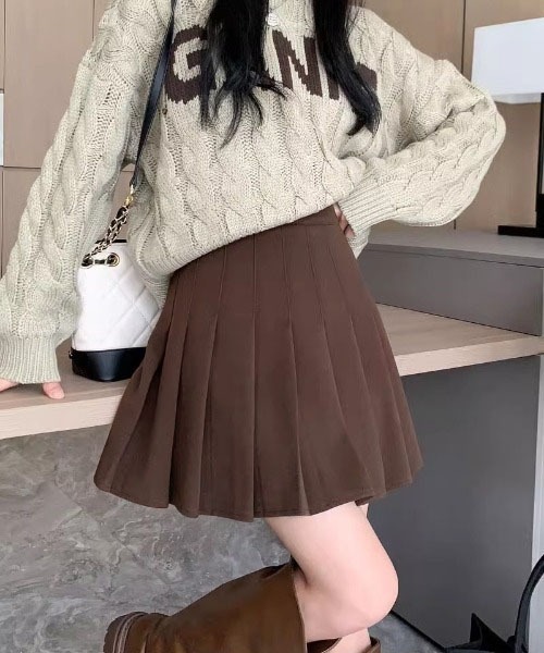 gossip!ロサンゼルス スカート 「4サイズあり」JK ウールライク タック