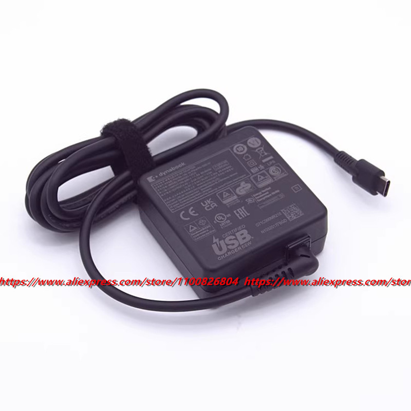 Toshibaおよびdynabook用のacアダプター充電器,PA5352U-1ACA, 65w,20v