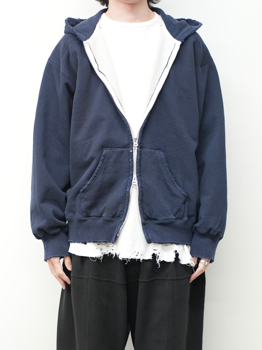 ZIP HOODIE(NAVY) – ANCELLM