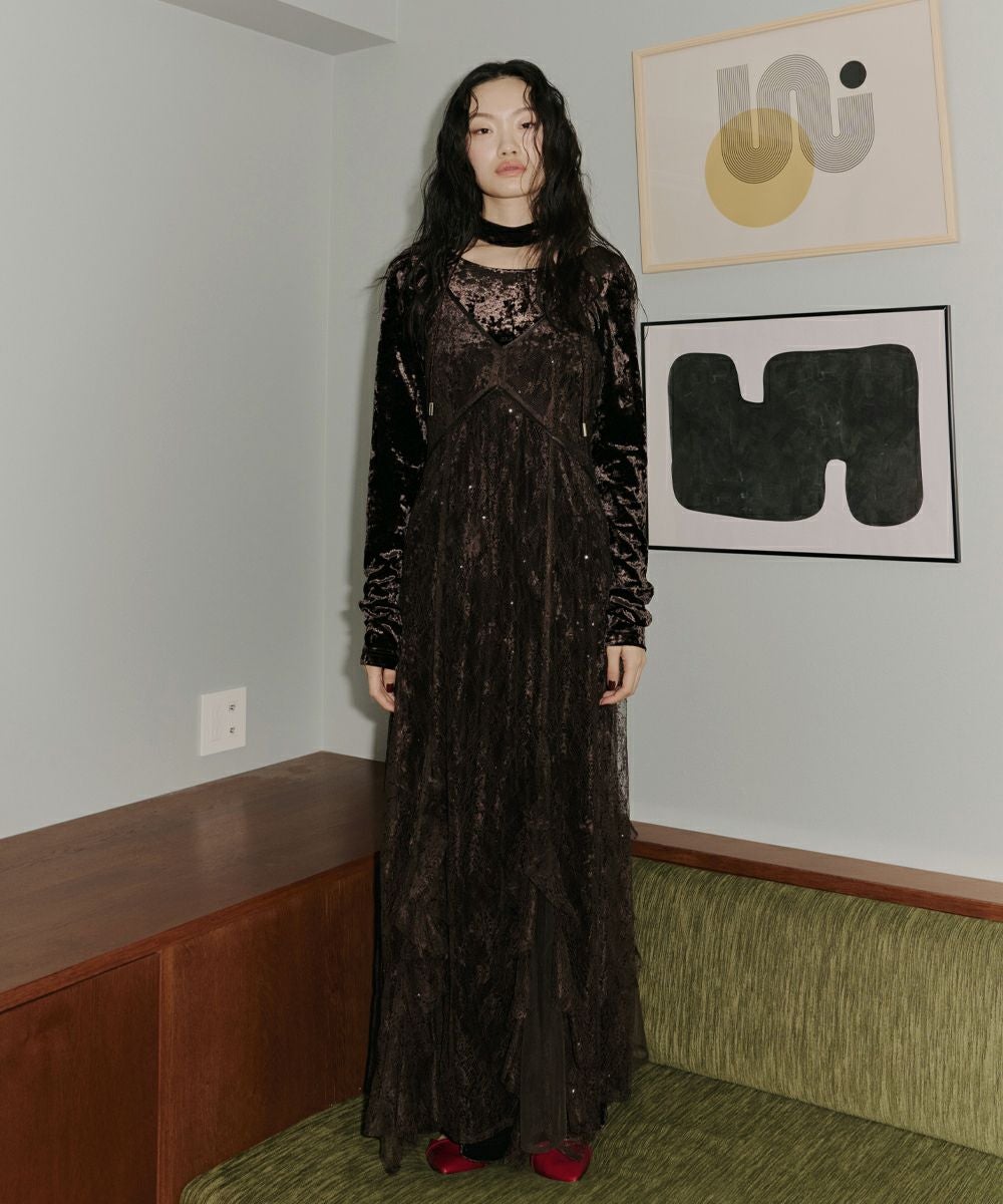 sparkle lace velour dress | ANDRESD