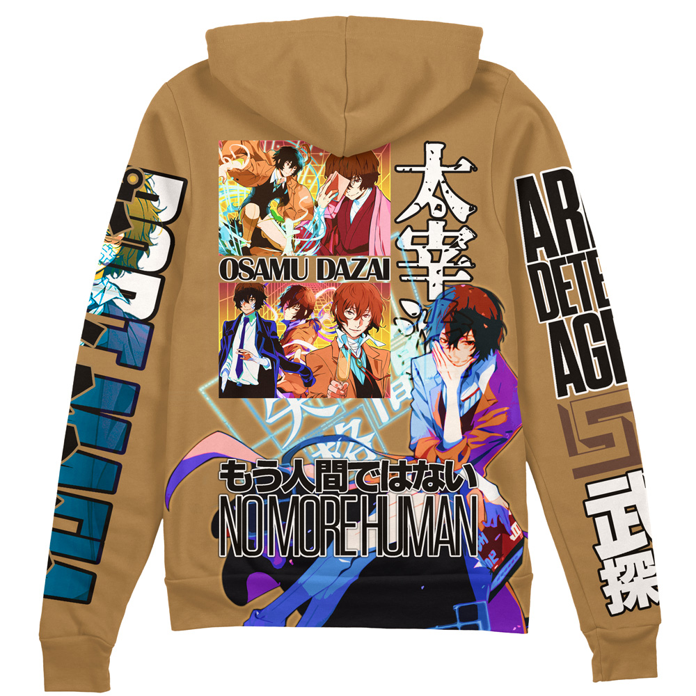 Osamu Dazai Bungou Stray Dogs Streetwear Zip Hoodie Jacket | Anime Ape