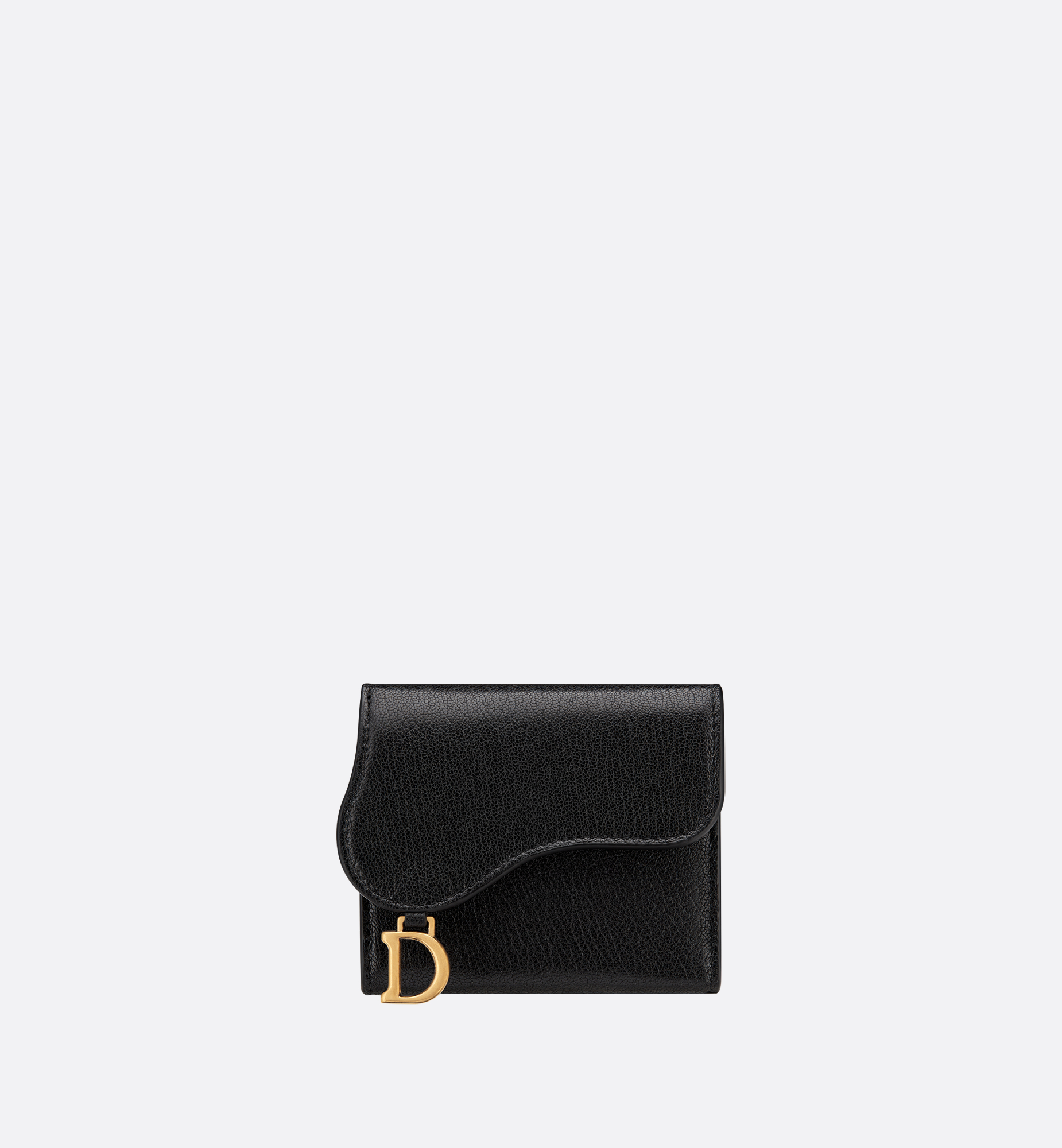 Saddle Lotus Wallet Black Goatskin | DIOR