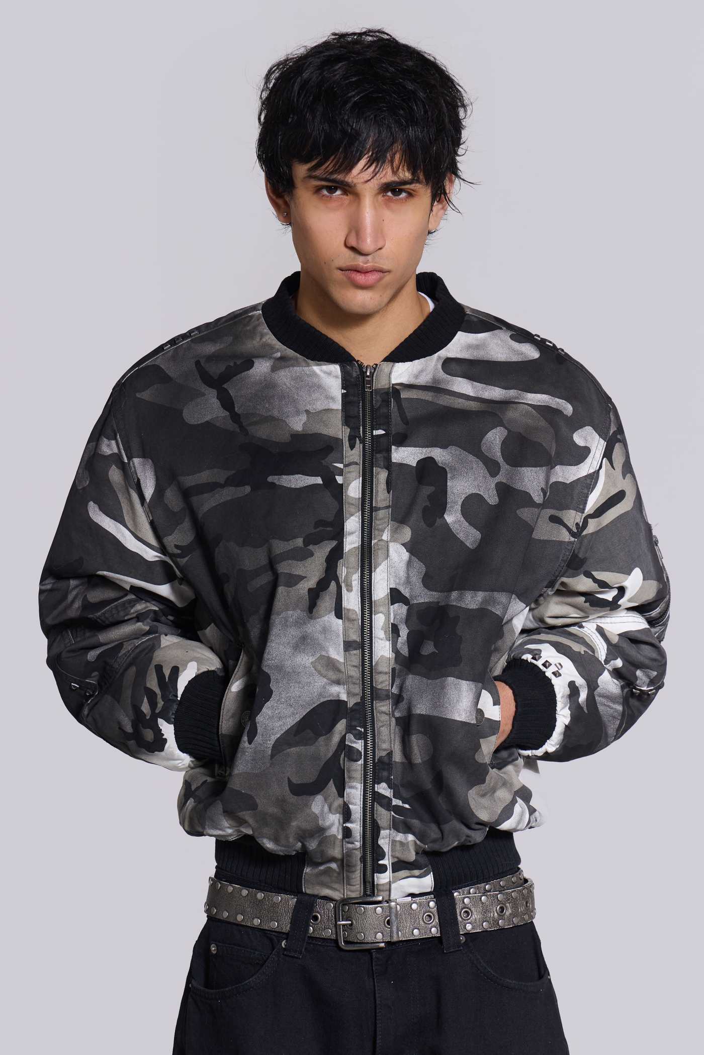 Dirty Camo Bomber Jacket | Jaded London | Clothing