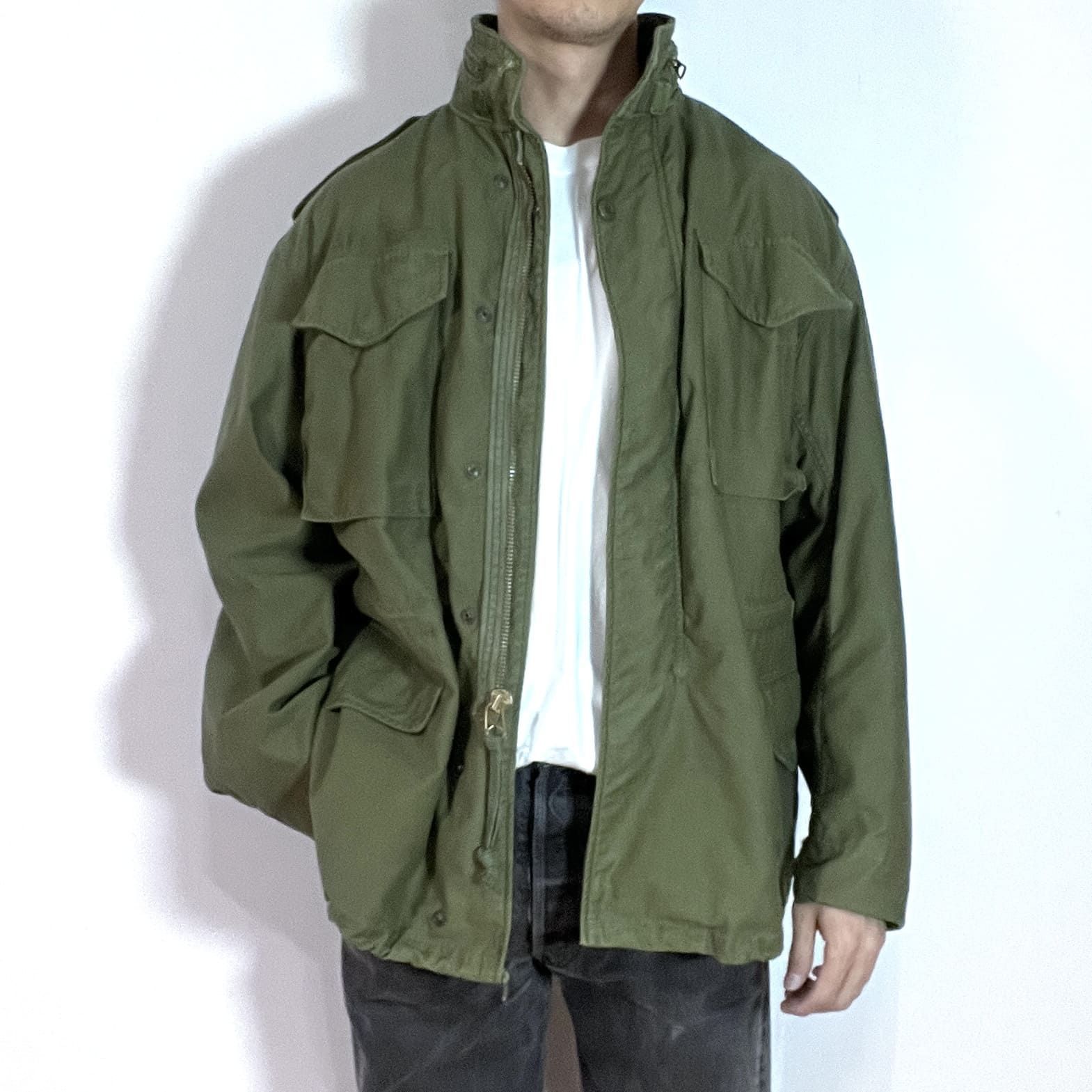 70s U.S.ARMY 米軍 実物 3rdモデル MEDIUM REGULAR 無地 OG オリーブ