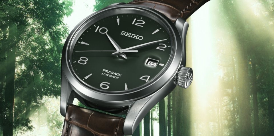 セイコー プレザージュ 緑の琺瑯文字盤限定2000本、Green Enamel Dial