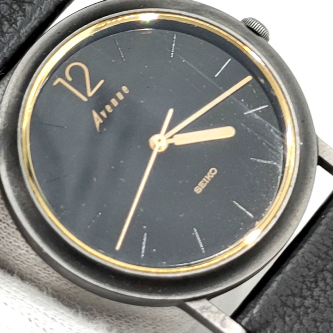 電池切れ】SEIKO セイコー AVENUE アベニュー クォーツ 腕時計 黒文字